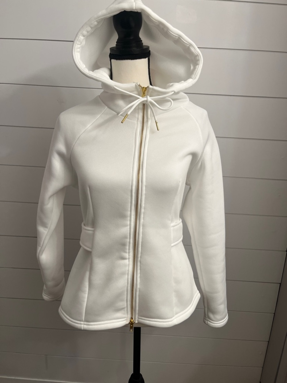 White Hooded Zip Jacket - Women's